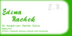 edina machek business card